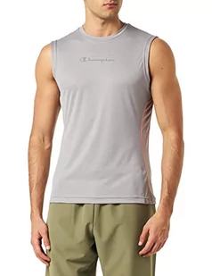 Champion Męski sportowy C-tech szybkoschnący Poly Mesh boczne rurki S/L tank top, szary kamień, L - Koszulki męskie - miniaturka - grafika 1
