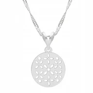 Naszyjniki - Naszyjnik Srebrny z Kwiatem Kwiatkiem Flower Kwiat Kwiatek SREBRO 925 - miniaturka - grafika 1