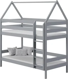 Elior Szare skandynawskie łóżko dla dzieci z drabinką - Zuzu 3X 190x90 cm - Łóżka dla dzieci i młodzieży - miniaturka - grafika 1