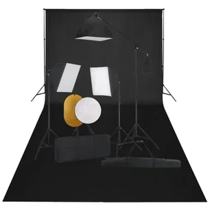 vidaXL Zestaw studyjny Zestaw studyjny z lampami softbox tłem i blendami 3067068 - Lampy studyjne - miniaturka - grafika 1
