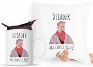 Gadżety dla niej i dla niego - ZESTAW PODUSZKA + KUBEK PREZENT DZIEŃ DZIADKA z Nadrukiem ze Zdjęciem - miniaturka - grafika 1