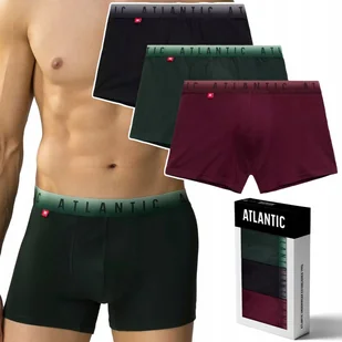 Bokserki męskie BAWEŁNIANE 3 PARY dopasowane ATLANTIC 3MH-052 - L - Majtki męskie - miniaturka - grafika 1