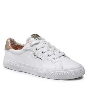 Sneakersy Pepe Jeans Kenton Flag G PGS30568 White 800 - Buty dla dziewczynek - miniaturka - grafika 1