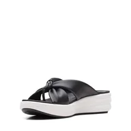 Sandały męskie - Clarks Sandały męskie Drift Ave Wedge, Czarny syntetyczny, 7.5 US - miniaturka - grafika 1