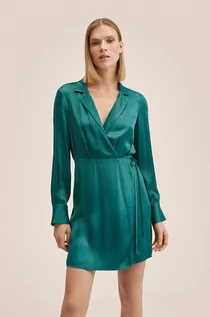 Sukienki - Mango sukienka kolor zielony mini rozkloszowana - grafika 1
