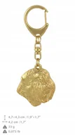 Breloki - Owczarek Flandryjski Pozłacany brelok do kluczy - miniaturka - grafika 1