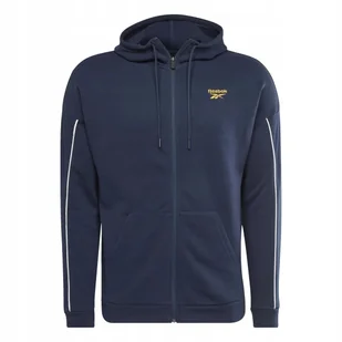 REEBOK - BLUZA MĘSKA ROZPINANA Z KAPTUREM - WOR PIPING FZ HI0694 - Bluzy męskie - miniaturka - grafika 1