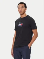 Koszulki męskie - Tommy Hilfiger T-Shirt Linear Flag MW0MW41338 Czarny Regular Fit - miniaturka - grafika 1