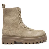 Botki męskie - Trapery Calvin Klein Jeans Lugged Lace Zip Boot Oxf Hr Su YM0YM01068 Beżowy - miniaturka - grafika 1
