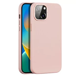 Dux Ducis Grit skórzane etui do iPhone 14 Plus elegancki pokrowiec ze sztucznej skóry (kompatybilne z MagSafe) różowy - Etui i futerały do telefonów - miniaturka - grafika 1
