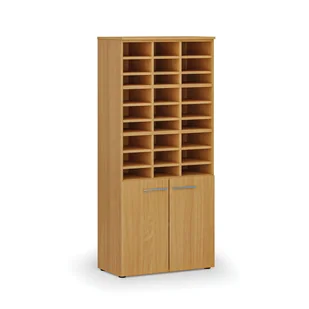 Regał sortujący PRIMO WOOD, 1781 x 800 x 420 mm, 27 przegród, buk - Regały biurowe - miniaturka - grafika 1