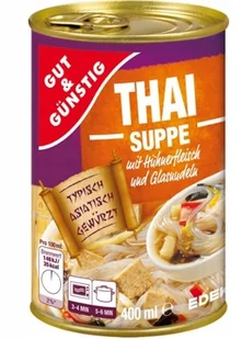 Gut & Gunstig, zupa tajska z kurczakiem i makaronem sojowym, 400 ml - Zupy w płynie - miniaturka - grafika 1