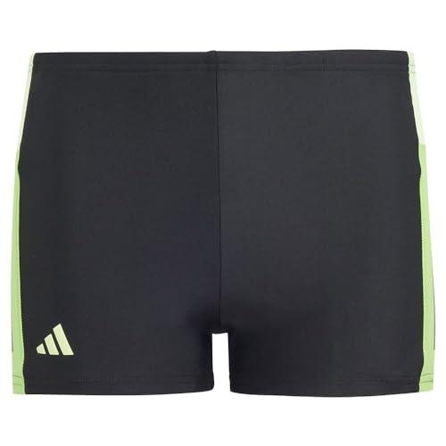 adidas Bokserki do pływania dla chłopców z 3 paskami w kolorowe paski, 5-6 lat, Czarny, 18 miesi?cy