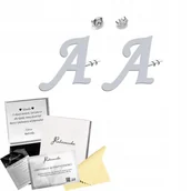 Kolczyki - Kolczyki SREBRNE z Literą LITERKI 925 Sztyfty Prezent ŻYCZENIA GRATIS - miniaturka - grafika 1