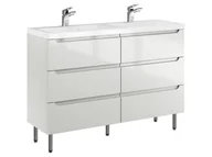 Szafki łazienkowe - Szafka Stojąca Z Umywalką ETH 120 cm DUO - Kaszmir Wysoki Połysk - miniaturka - grafika 1