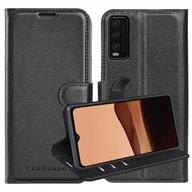 Etui i futerały do telefonów - Etui ochronne Cadorabo do Vivo Y20s w kolorze PHANTOM BLACK z magnetycznym zamknięciem, funkcją podstawki i kieszenią na karty Etui z klapką na telefon komórkowy Etui książkowe - miniaturka - grafika 1