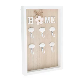 Drewniany wieszak na klucze Home flower, 20 x 30 x 3 cm - Szafki na klucze - miniaturka - grafika 1