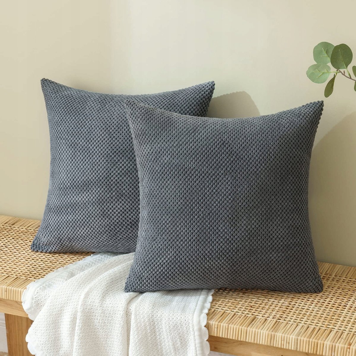 EMEMA Poszewki Dekoracyjne na Poduszki Sofa 40x40 cm 2 Sztuki