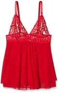Moda i Uroda OUTLET - Cottelli Collection Babydoll z półotwartymi miseczkami, czerwony, 3XL - miniaturka - grafika 1