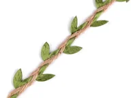 Pasmanteria - kufer-pasmanteria.pl Taśma jutowa z listkami 25 mm ( 1 mb ) 0154 BCF2-166D3 - miniaturka - grafika 1