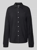 Bluzki damskie - Bluzka z długim rękawem o kroju regular fit z czystej bawełny - miniaturka - grafika 1