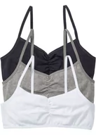 Biustonosze - Biustonosz dziewczęcy bustier (3 szt.) - bonprix - miniaturka - grafika 1