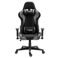 Fotele gamingowe - Fotel Gamingowy z Tkaniny Black/Gray z pełną regulacją model PlayMaker - miniaturka - grafika 1