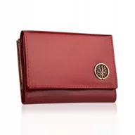 Portfele - Portfel damski Betlewski skórzany mały Rfid czerwony na bigiel - miniaturka - grafika 1