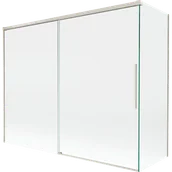 Parawany nawannowe - Mexen Rox parawan nawannowy 2-skrzydłowy rozsuwany 190 + 80 x 150 cm, transparent, nikiel szczotkowany - 8C9-190-080-97-00 - miniaturka - grafika 1