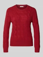 Swetry damskie - Sweter z dzianiny o kroju regular fit z czystej wełny - miniaturka - grafika 1