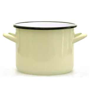 Emalia Silesia Rybnik GARNEK PROSTY 7,5L ŚR.24CM WYS.17CM KREM - Garnki - miniaturka - grafika 1