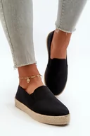Espadryle damskie - Espadryle Damskie Na Platformie Czarne Naloenma - Zazoo - miniaturka - grafika 1