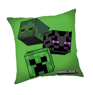 Poduszka dziecięca 40x40 Minecraft The Mobs zielona - Kołdry i poduszki dla dzieci - miniaturka - grafika 1
