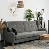 Sofy i kanapy - Sofa Kanapa Wersalka Rozkładana Z Funkcją Spania Dwuosobowa Szara PINTA - miniaturka - grafika 1