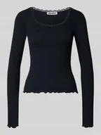 Bluzki damskie - Bluzka z długim rękawem z dekoltem okrągłym - miniaturka - grafika 1