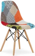 Krzesła - Tapicerowane nowoczesne krzesło kuchenne patchwork H6-K08 - miniaturka - grafika 1