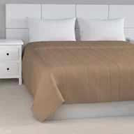 Narzuty - Dekoria Narzuta pikowana w pasy beżowy szer.260 × dł.210 cm Quadro 500-136-09 - miniaturka - grafika 1