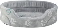Legowiska dla psów - Jimmy Soft, legowisko, dla psa/kota, mi�kki plusz, owalne, jasnoszare, 55 x 45 cm - miniaturka - grafika 1