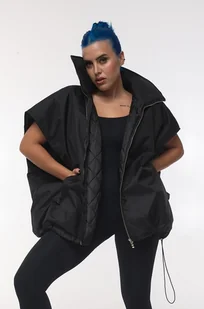 Kamizelka bomber oversize czarna - Kurtki damskie - miniaturka - grafika 1
