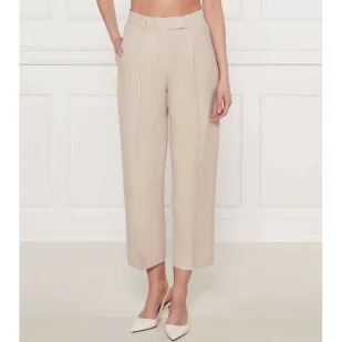 Tommy Hilfiger Spodnie cygaretki Tapered fit z dodatkiem lnu - Spodnie damskie - miniaturka - grafika 1