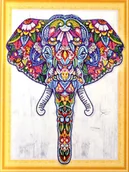 Malowanie po numerach - Norimpex Diamentowa mozaika Mandala 7D Słoń 40x30cm 1006652 - miniaturka - grafika 1