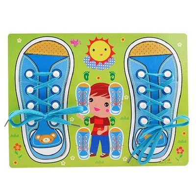 Dla Dzieci Puzzle Butów Zabawa w Nawlekanie