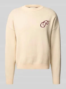 Sweter z dzianiny o kroju oversized z nadrukiem z logo - Swetry męskie - miniaturka - grafika 1