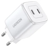 Ładowarki do telefonów - Ugreen CD294 GaN 2 x USB-C 45W QC PD - biała - miniaturka - grafika 1