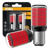 Żarówki samochodowe - ŻARÓWKI LED P21/5W BAY15D 1157 CANBUS CZERWONE DWUWŁÓKNOWE MOCNE 150SMD - miniaturka - grafika 1