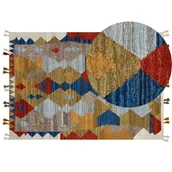 Dywany - Dywan wełniany kilim 160 x 230 cm wielokolorowy ARZAKAN - miniaturka - grafika 1