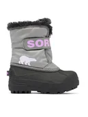Buty dla dziewczynek - Sorel Śniegowce Snow Commander™ 2114101062 Szary - miniaturka - grafika 1