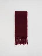 Reserved - Gładki szalik z frędzlami - bordowy