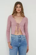 Swetry damskie - Pepe Jeans kardigan Danica damski kolor różowy lekki - miniaturka - grafika 1