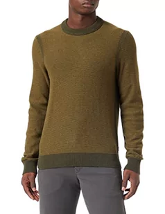 BOSS Męska bluza Knitted_Sweater, ciemnozielona, L - Bluzy męskie - miniaturka - grafika 1